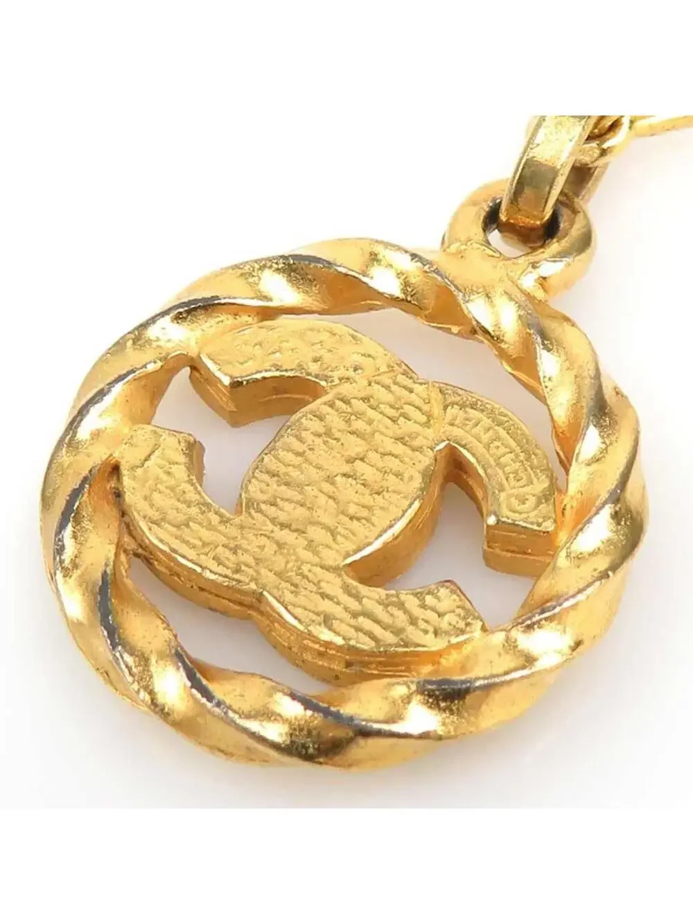 Auth Chanel Cc Logo Necklace #293548C48B